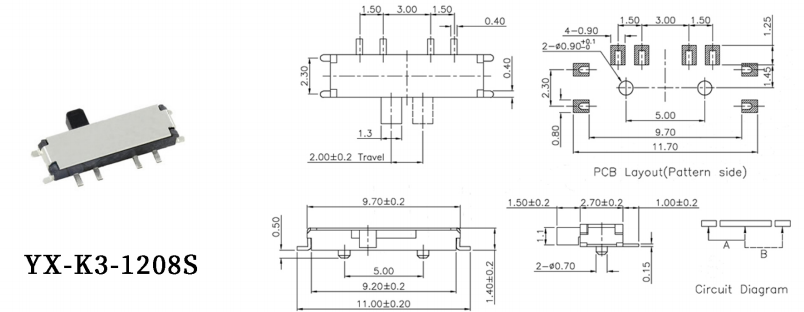 八腳撥動(dòng)開(kāi)關(guān)K3-1208s圖片 八腳撥動(dòng)開(kāi)關(guān)K3-1208s圖片