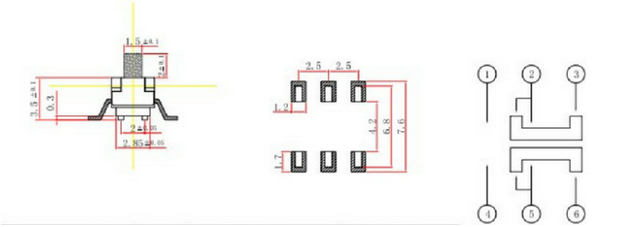 六腳撥動開關接線圖解