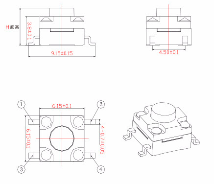 防水輕觸開關(guān)結(jié)構(gòu)